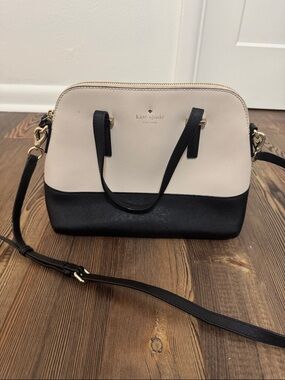 kate spade Two-Tone Black and Cream Crossbody Dome Satchel